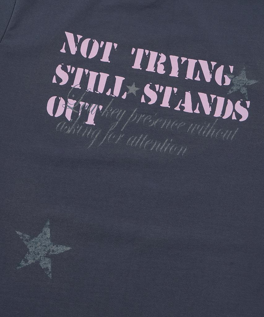 Gillaakaibeu Slogan Boat Neck T-Shirts_Navy