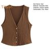 Vest Top for Women Vintage Tank Crop Top V Neck Button Down Waistcoat Retro Casual Sleeveless Cardigan