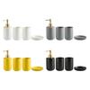 4pcs Soap Dispenser Bottle Dish Washroom Toothbrush Holder Cup Suit Lotion Rack