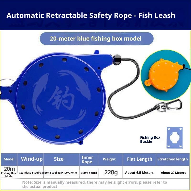 Automatic Fishing Rods Lanyard Portable Adjustable Anti Detachment Safety Line High Stretch Automatic Retractable Fishing Rope 20m