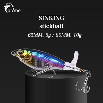1 pçs 6g 10g whopper plopper isca de pesca topwater lápis artificial isca dura baixo macio rotação cauda wobblers equipamento de pesca