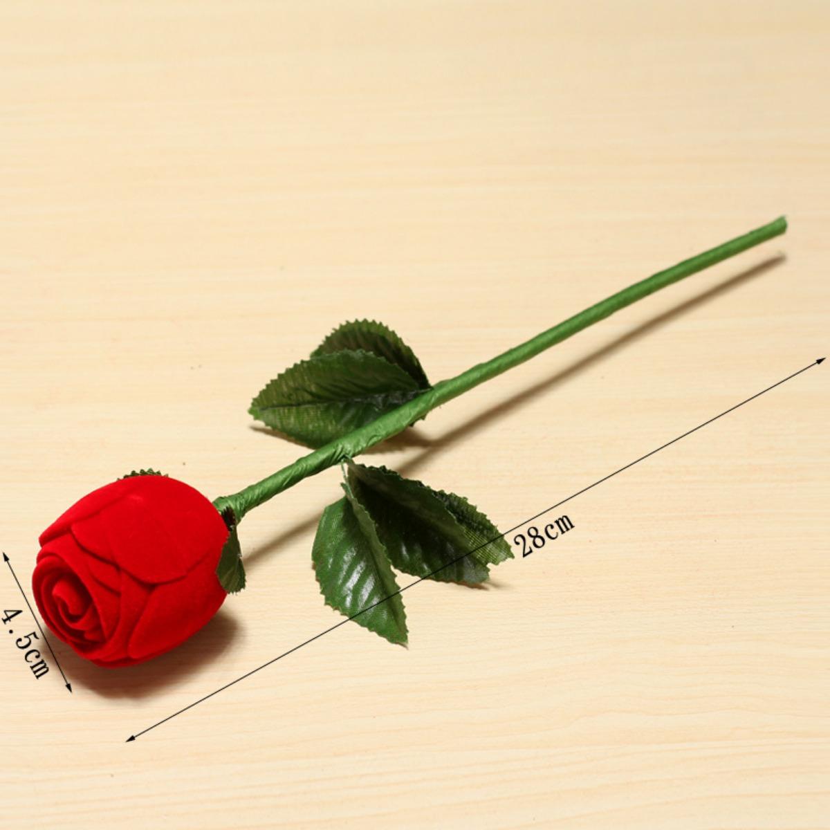 

1 шт. Имитация кольца в форме розы, упаковка ювелирных изделий, витринные коробки для годовщины свадьбы для девушки, жены, романтического предложения руки и сердца 1pc красный