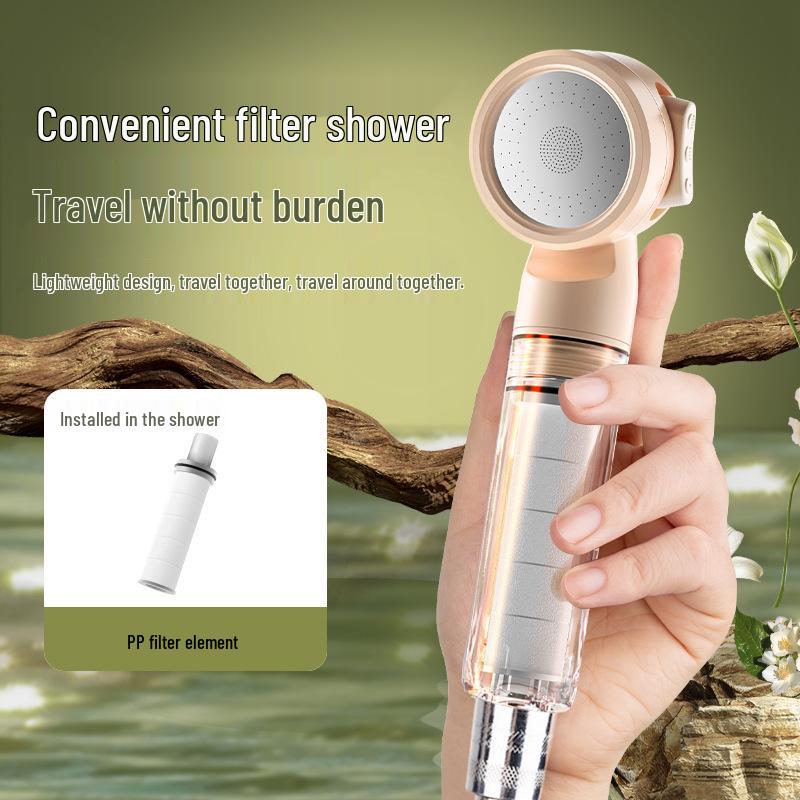 Lotus Head Universal Travel Shower Filter - Powerful Mini Showerhead for Hotels