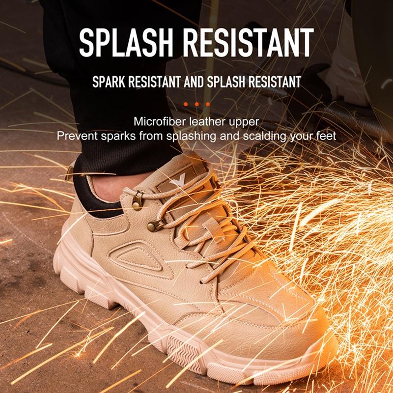 Men Work Shoes Steel Toe Cap Safety Boots European Standard Anti-smash Anti-puncture Men Shoes Light Waterproof Safety Shoes