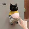 Elastic Tummy Kitten Decal 2Pcs 3D Belly Cat Anti-collision Sticker Anxiety Stress Relief Cartoon Silicone Animal Buffer Motorcycle Decoration