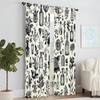 2 Pcs, Versatile Polyester Transparent Curtains for Home Decoration Black and White Floral Pattern for Use In Bedrooms and