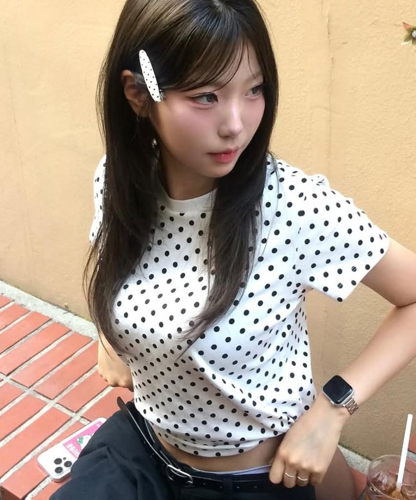Loginaenloji Logo Point Dotted T-Shirt White