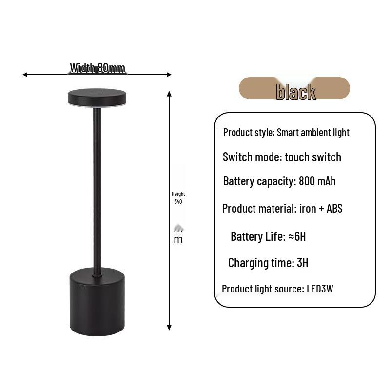

I-beam Touch Table Lamp with USB Charging for Eye Protection and Night Light Decor чёрный