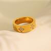 Hot-selling ins wind ring, four-leaf clover zircon titanium steel ring, sweet love diamond ring.