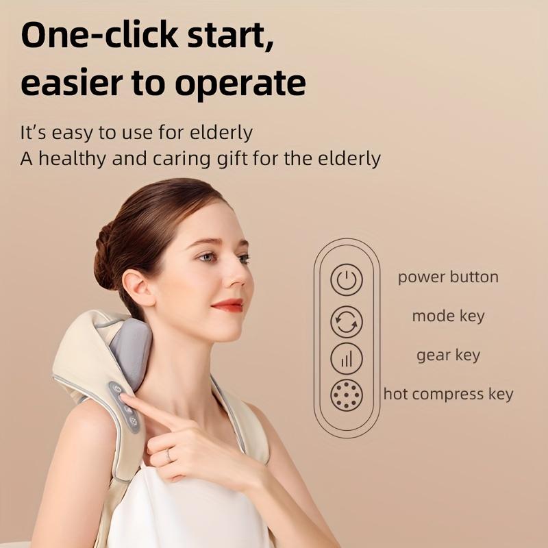 Electric Neck And Back Massager Wireless Neck And Shoulder Kneading Massage Pillow Cervical Back Muscle Relaxing Massage Shawl