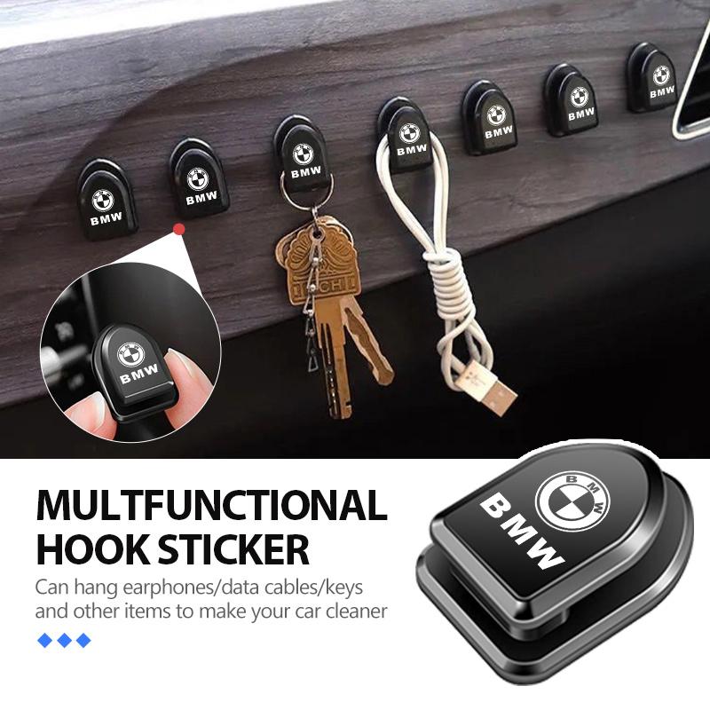 2pcs Car Air Vent Hook Paste USB Cable Headphone Storage Hooks For BMW M 1 3 4 5 6 7 Series M3 M6 F01 F02E34 E36 E70 F10 X6 X1 VFHJQ1