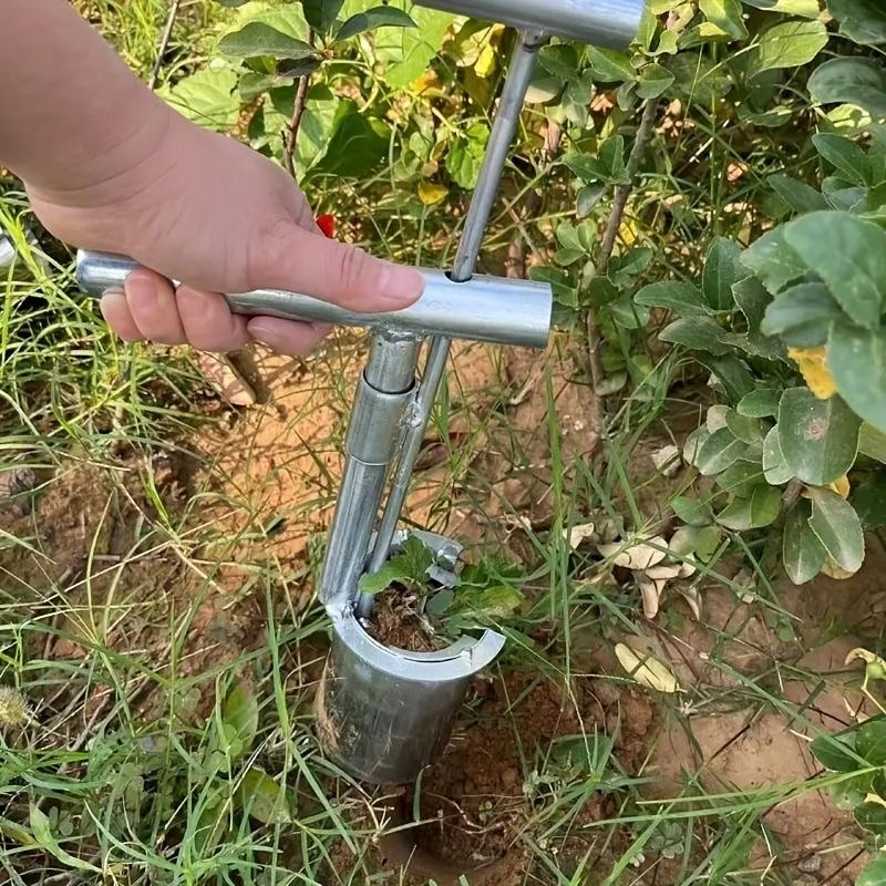 1pc Galvanized Metal Handheld Planting Tool, Garden Transplanter for Efficient Vegetable Seedling Transfer, Ideal for Chili, Egg