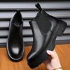 Men's Boots Classic Black Chelsea Boot Luxury Genuine Leather Leather Boots for Men Plush Warm Winter Boot Casual High Top Boots