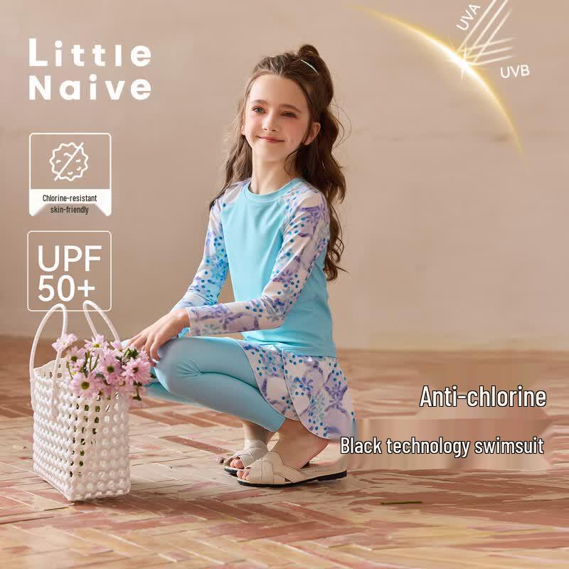 Little Naive Girls  Sun Protection Split Swimsuit Set 110