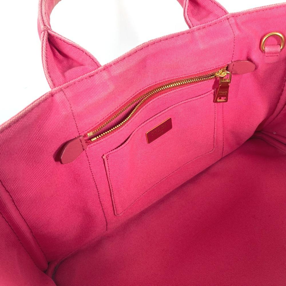 PRADA Canapa logo Bag Shoulder Bag Tote Bag Canvas pink