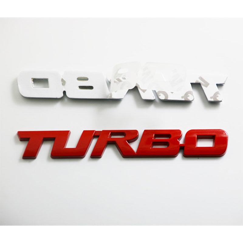 3D Metal Logo TURBO Emblem Creative Letters Nameplate Trunk Decal Turbo Sticker Car Boost Badge Auto Car Styling Accessories