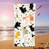 A Beach Towel Themed for Cat Lovers, Perfect for Pet Day, Cat House, Pet Owner'S Living Room, Cat-Themed Venue, Cat Caf