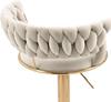IMPERIA beige stool chair 100 cm fabric