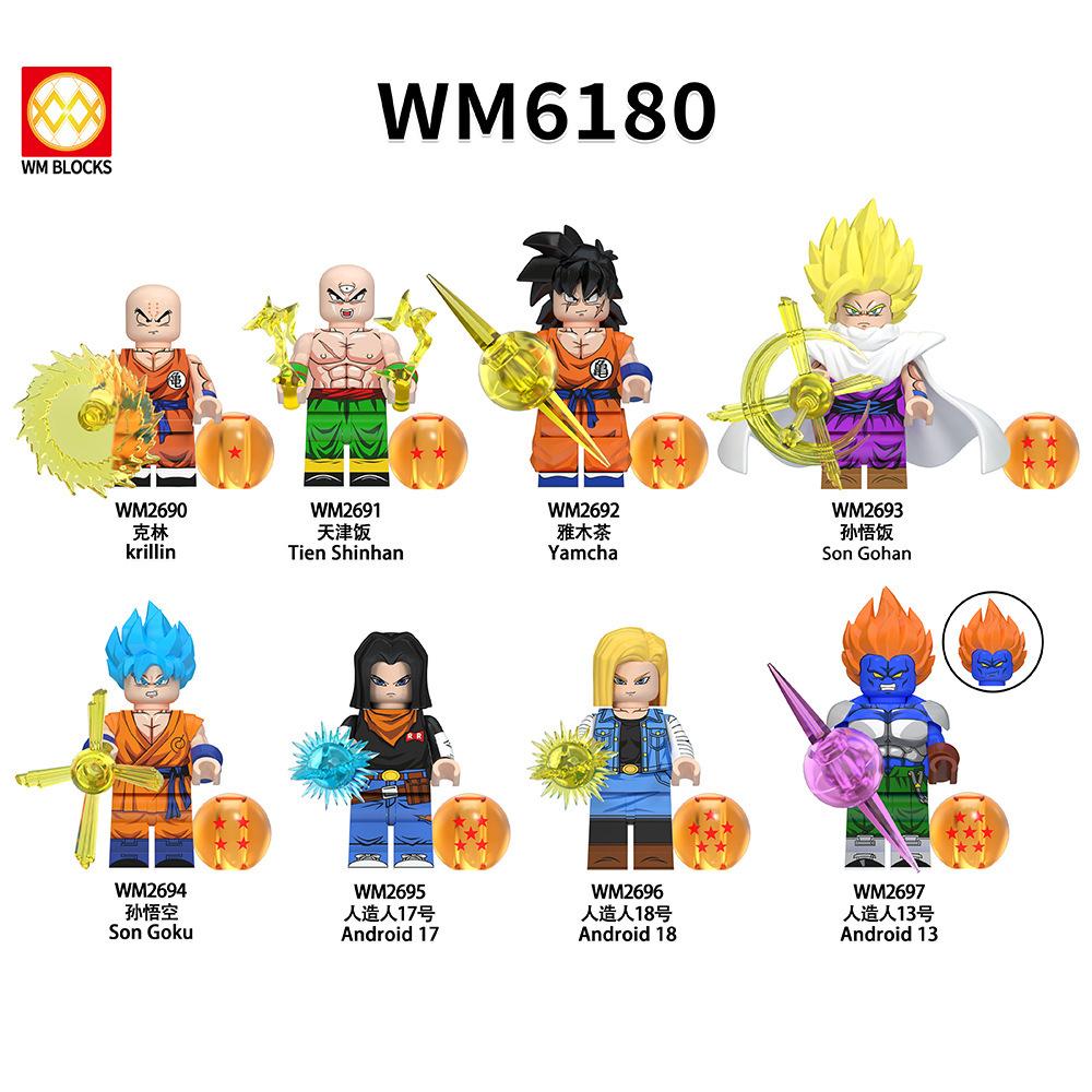 Wm6180 Wm6181 Dragon Ball Wukong Saiyan Building Block Villain Small Particle Puzzle Toy