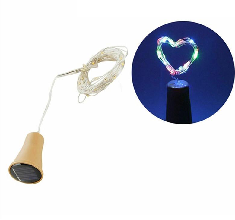 Outdoor Solar LED Wine Bottle Cork String Lights Holiday Decoration Portable Bar Fairy Lights Christmas Copper Wire String Light