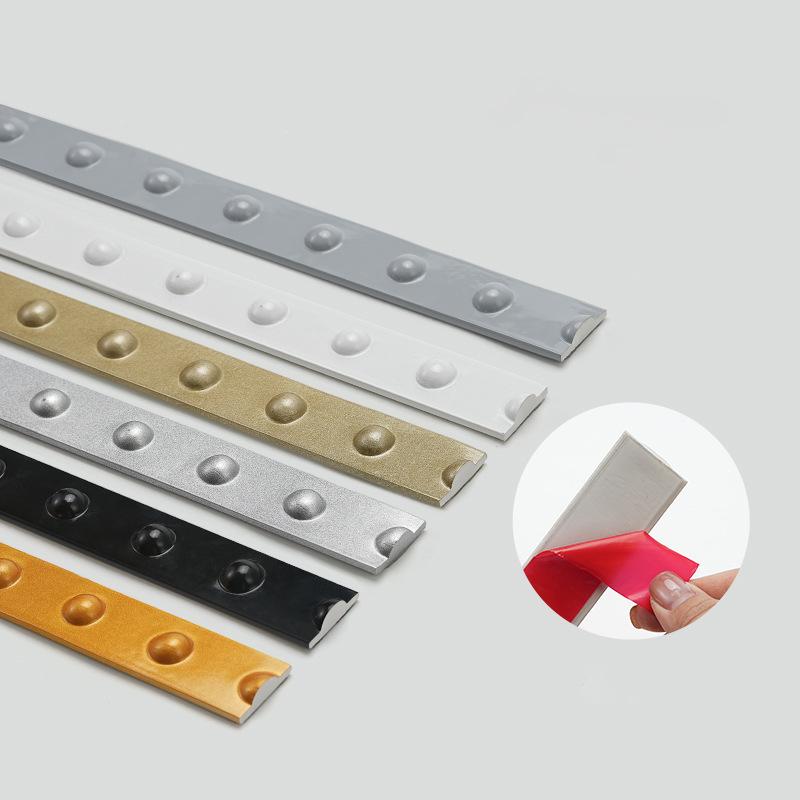 Striscia Decorativa Autoadesiva in PVC Rotonda a Punti in Rilievo, 5m, per Battiscopa, Bordi di Specchi e Cornici, Decorazione Sfondo Soffitto