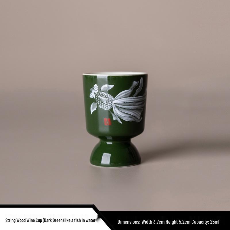 Colorful Glazed Ceramic Baijiu Cups: Creative One-Sip Toast Glasses for Home Use.