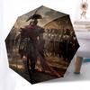 Gladiator Spartan Themed Automatic Opening and Closing Umbrella, Brightly Colored 8-rib Portable Umbrella, Suitable for Men and Women, A Per