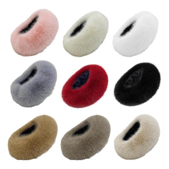Winter Hat Hollow Top Design Wide Brim Plush Hat Solid Color Outdoor Activities Cycling Travel Insulated Headgear