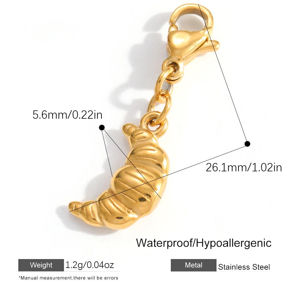 18K Gold Plated Stainless Steel Donut Coffee Bikini Pendant Charms Colorful DIY Jewelry Accessories