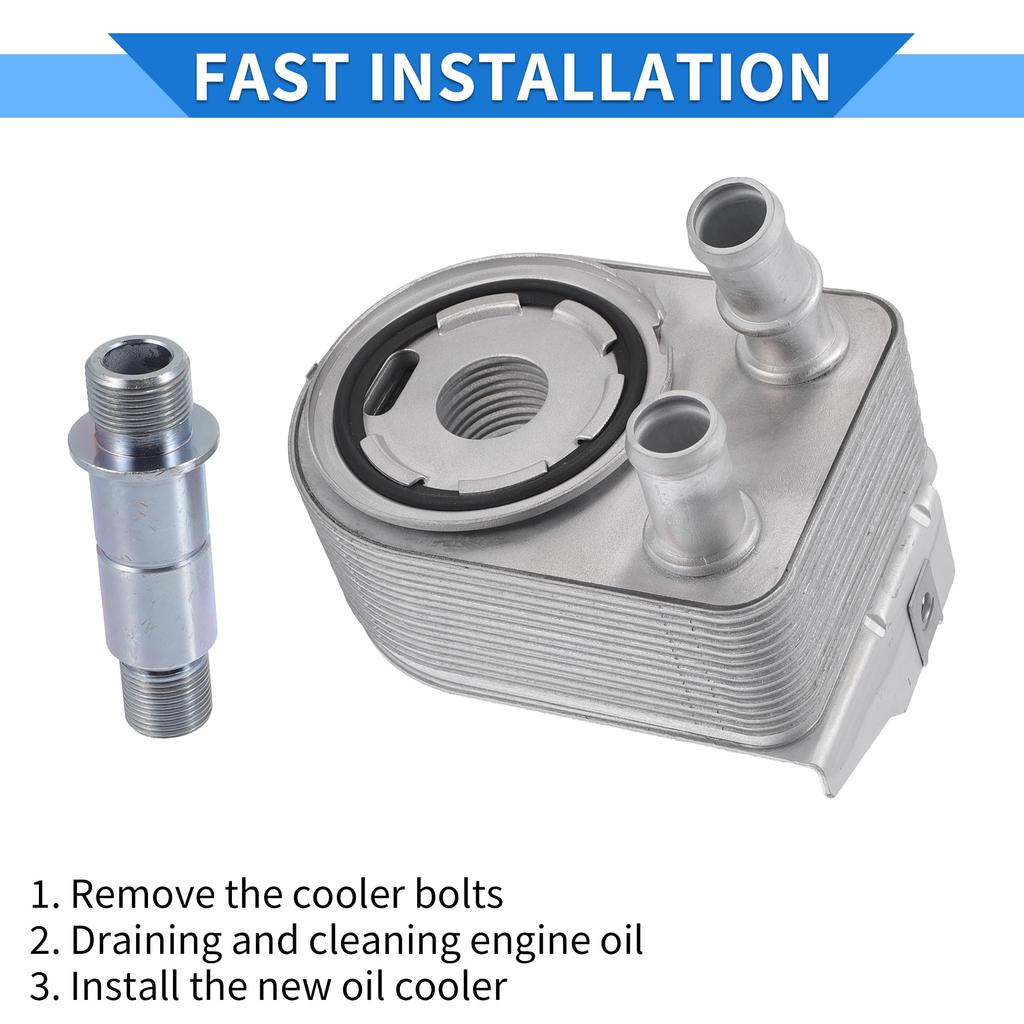 VekAuto Engine Oil Cooler Kit for Jeep Renegade 2015-2021, Durable Aluminum Alloy Silver Tone Transmission Oil Cooler with O-Ring Seals and Bolts