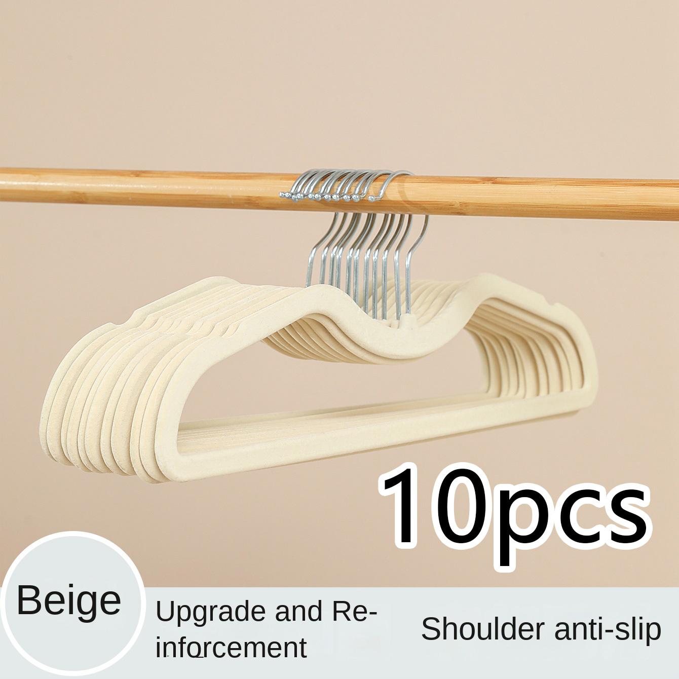 

10 шт. Вешалка для одежды Флок Пластик Экономия места Противоскользящая Короткая горловина Вешалка для одежды [Вертикальный подъем 2,36 дюйма] Вешалка для сушки одежды