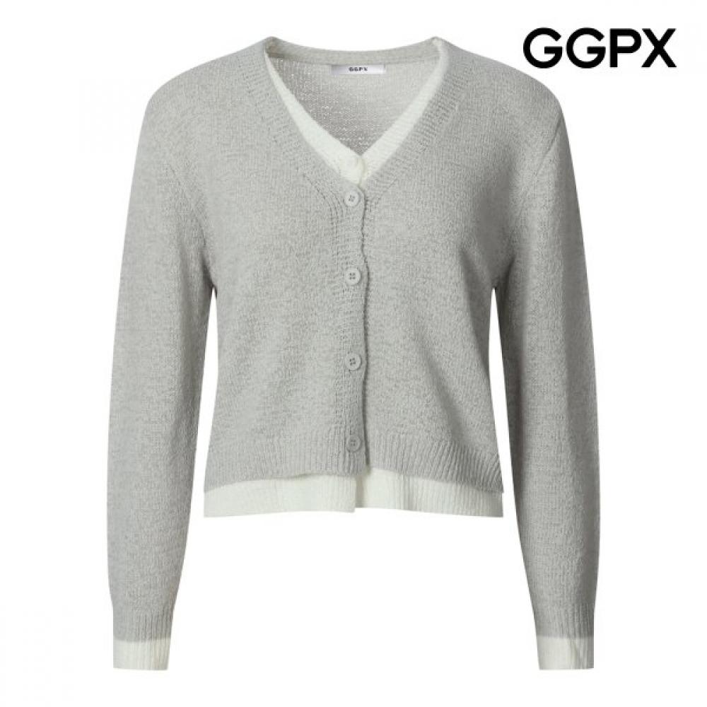 Ggpx Two Tone Layered Daily Look Cardigan Gq3kg002b Pink/F