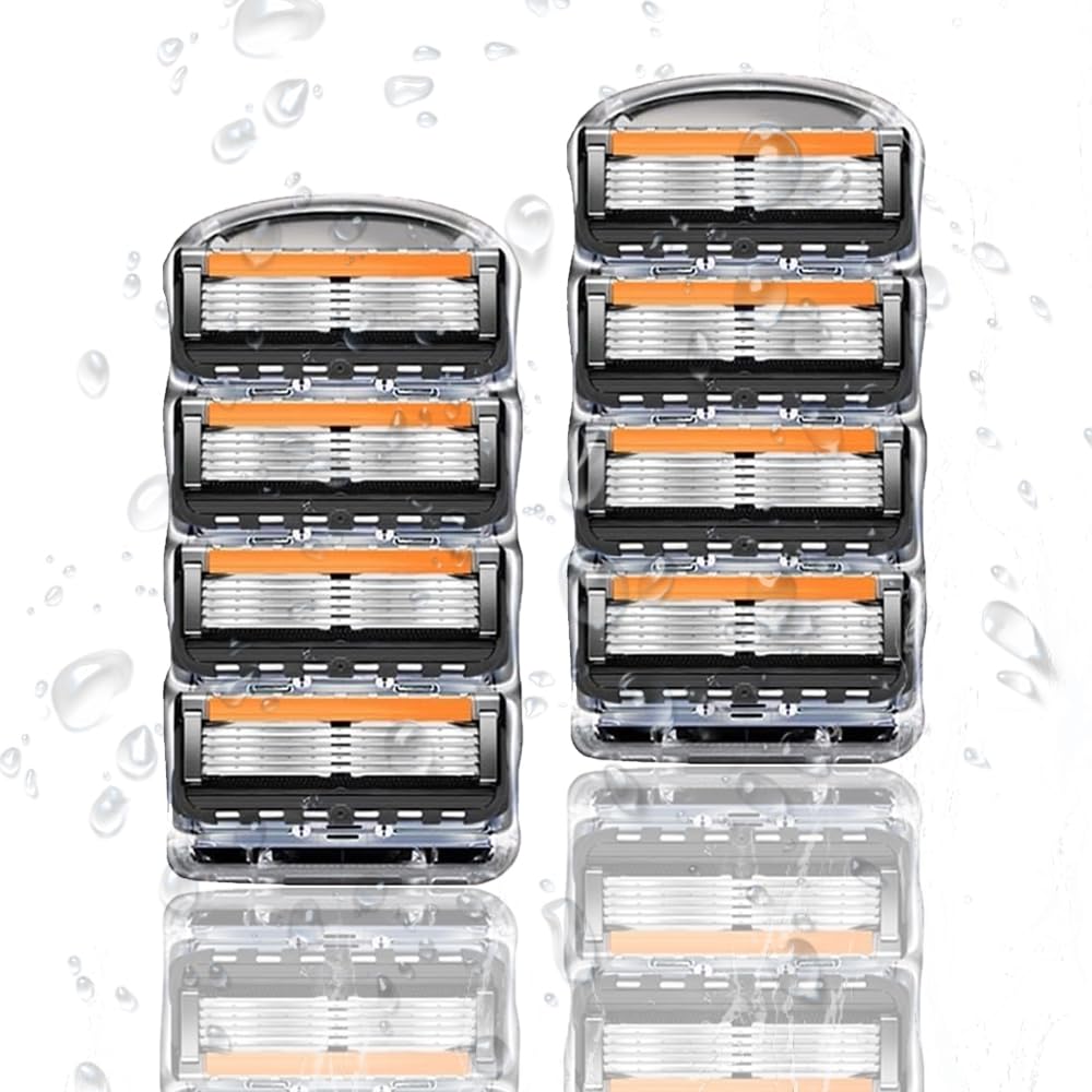 8 stk Gillette Erstatningsblader Kompatible Barberblader Gillette Fusion Erstatningsblader Barberhøvel Barbering Barberhøvel Erstatningsblader for Menn Herre
