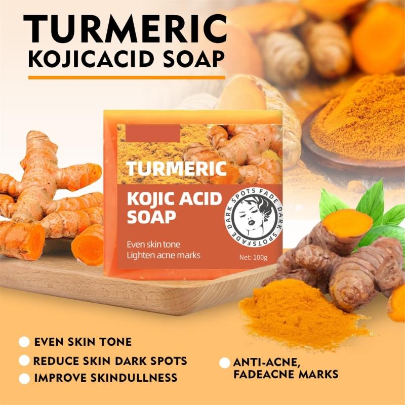Kojic Acids Brightening Soap Black Spots Remover Cleanser Minimize Freckles Shrink Pores Face Body Soap Skin Care