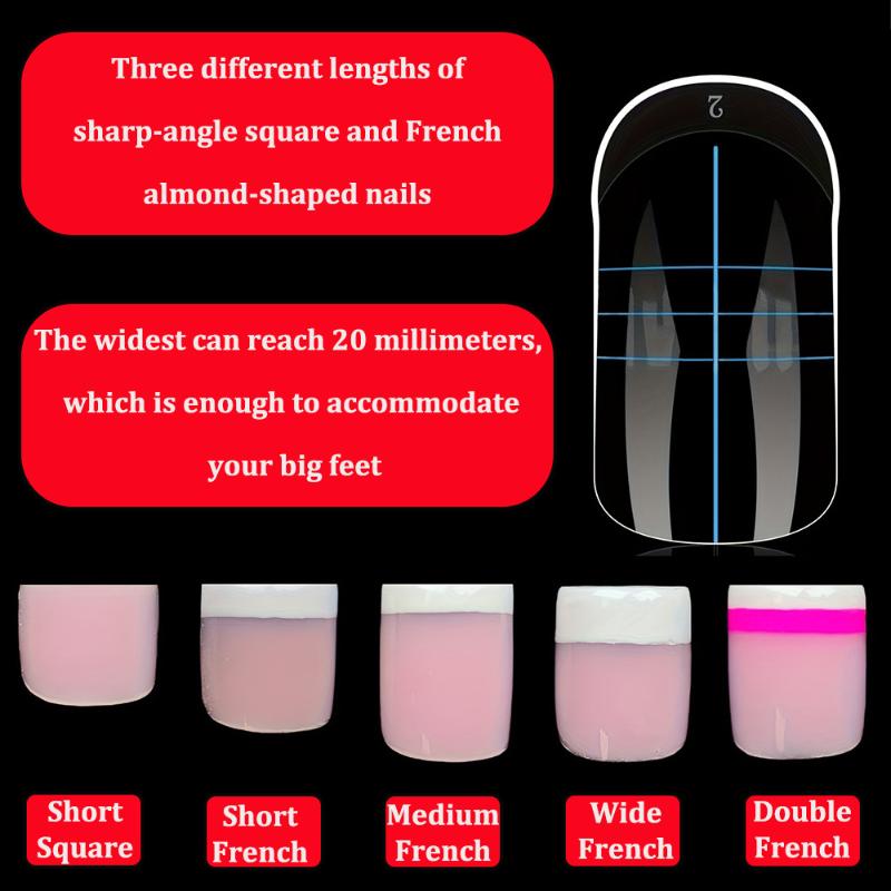 150 Pcs/Box Toe Dual Nail Forms For Poly Extension Gel Toenail Dual Forms Reusable Full Cover Molds Acrylic Top Forms 15 Sizes
