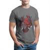 Cyber samurai 2077 Oni T shirt pure cotton vintage T-shirt crew neck tees short sleeve tops summer