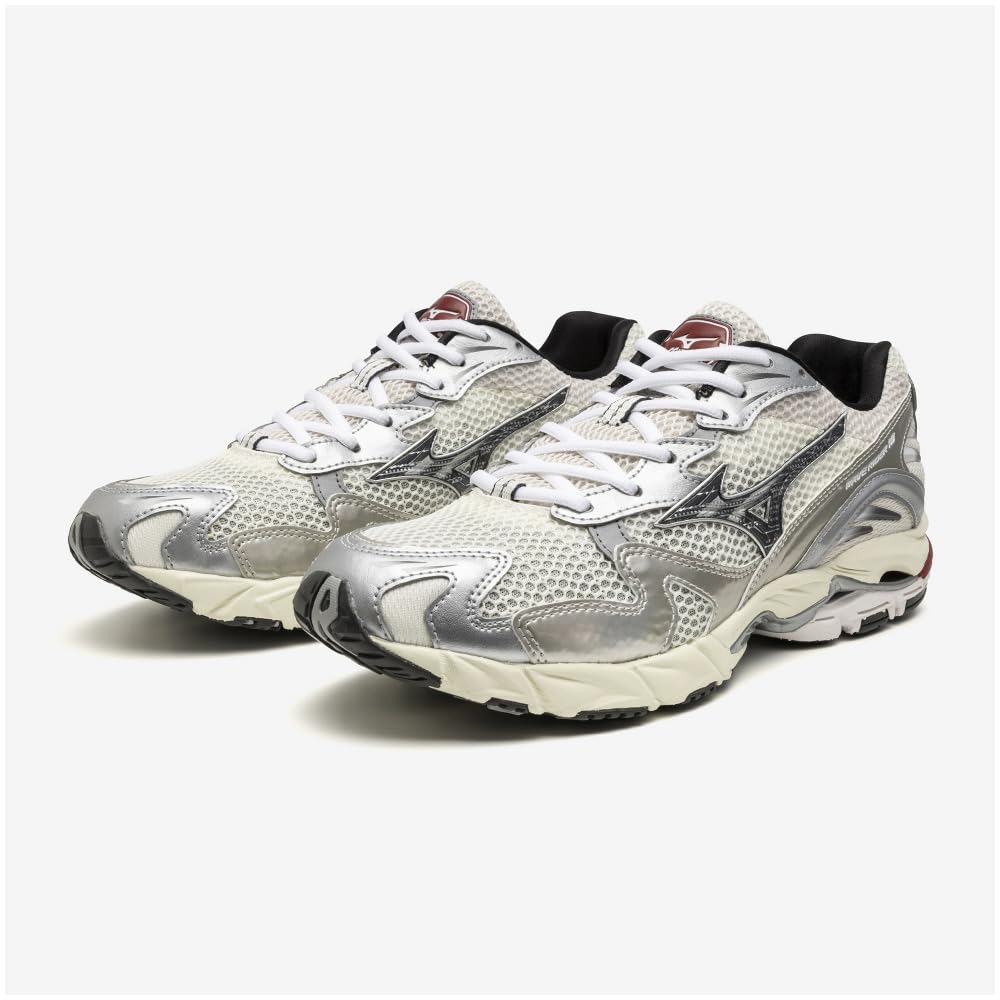 Mizuno Wave Rider 10 Perfect for and X Black X Size 2E Sneakers, Commuting, School, Lifestyle, Stylish, Off-White Red, 24.5 Cm,