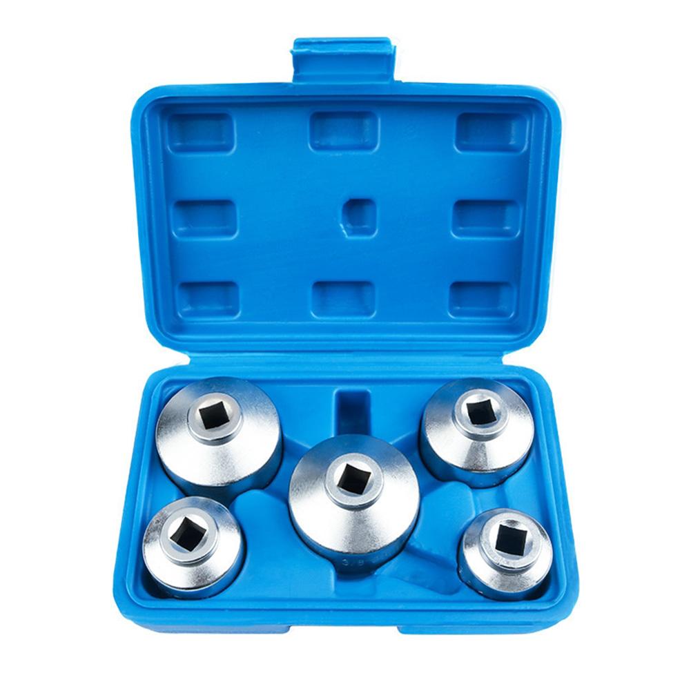 

5Pcs Oil Filter Wrench Set 24-38mm Socket Removal Tool For Car Auto Repair Maintenance Tools Stainless Steel синий