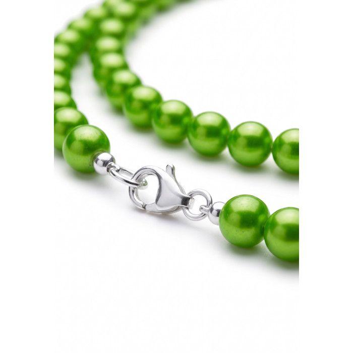 Collier - PEARLS &amp; COLORS - Perle d'Eau Douce Semi-Ronde - Argent 925 - Perle 4-5 mm - Vert