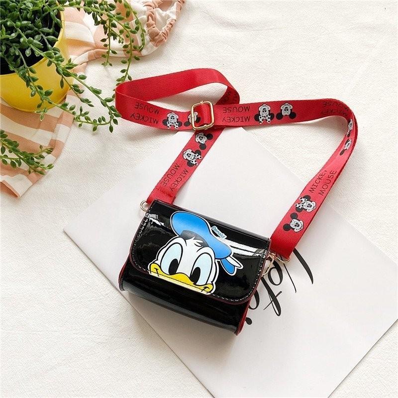 

Adorable Cartoon Animal Mini Shoulder Bag For Kids Cute Waterproof Pu Leather Black Duck