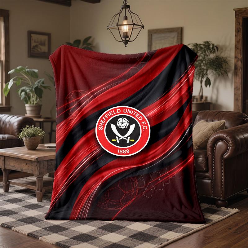 Sheffield United Football Print Flannel Blanket Soft Warm Sofa Bed Throw Blanket For Home Office Bedroom