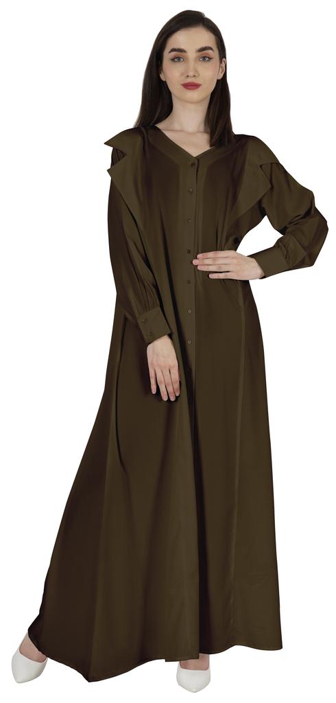 Bimba Abaya Islamic Prayer Dress With Hijab For Women's  Front Button Placket  Muslim
