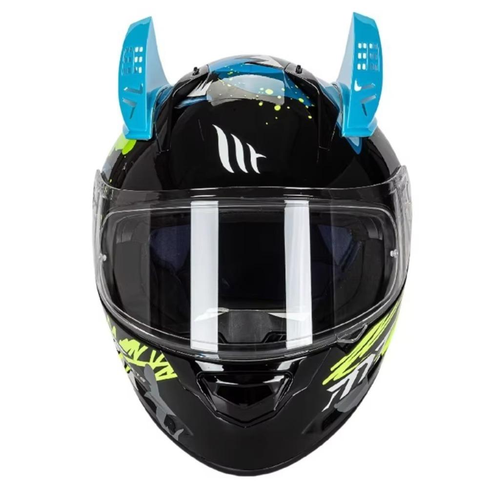 2Pcs Motorbike Bike Helmet Ears Universal Self-adhesive Plastic Helmet Decorative Accessories Motocross Racing Mohawk Horns