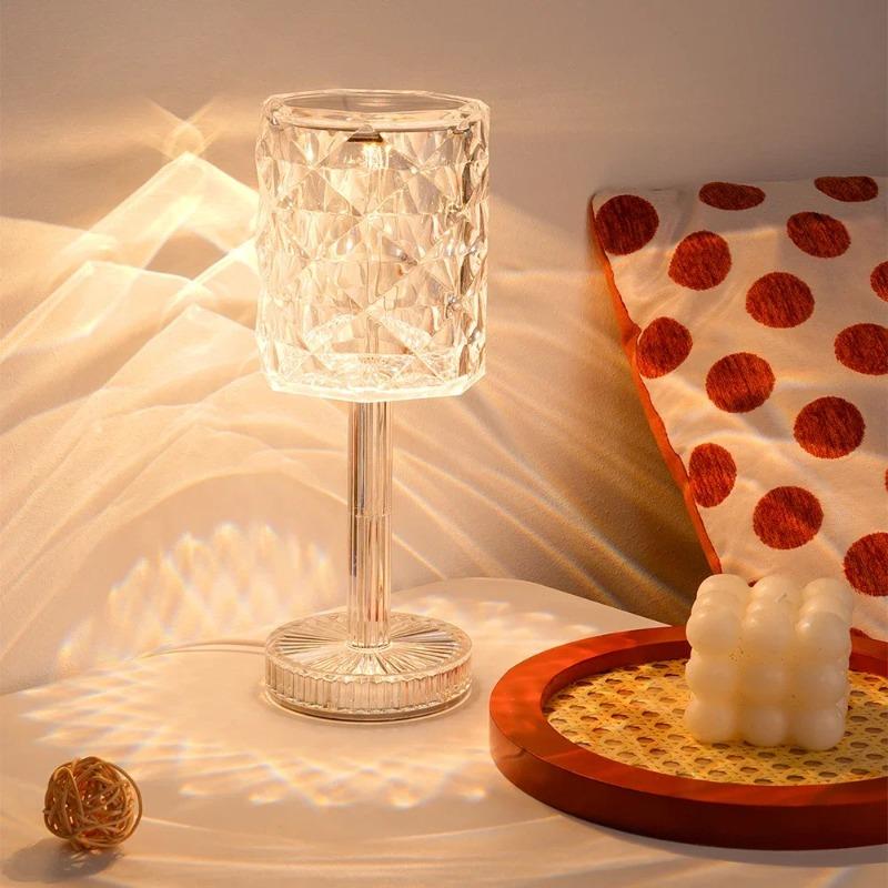 Luce Proiettore Rosa a LED 3/Colori RGB Spina USB Regolabile Atmosfera Romantica Diamante Decorazione Camera da Letto Scrivania Luce Notturna