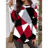 Summer Fashion Women's Graphic Geometric Abstract O-Neck Long Sleeve T-Shirt Casual Tops Womens Clothing Harajuku Pullover