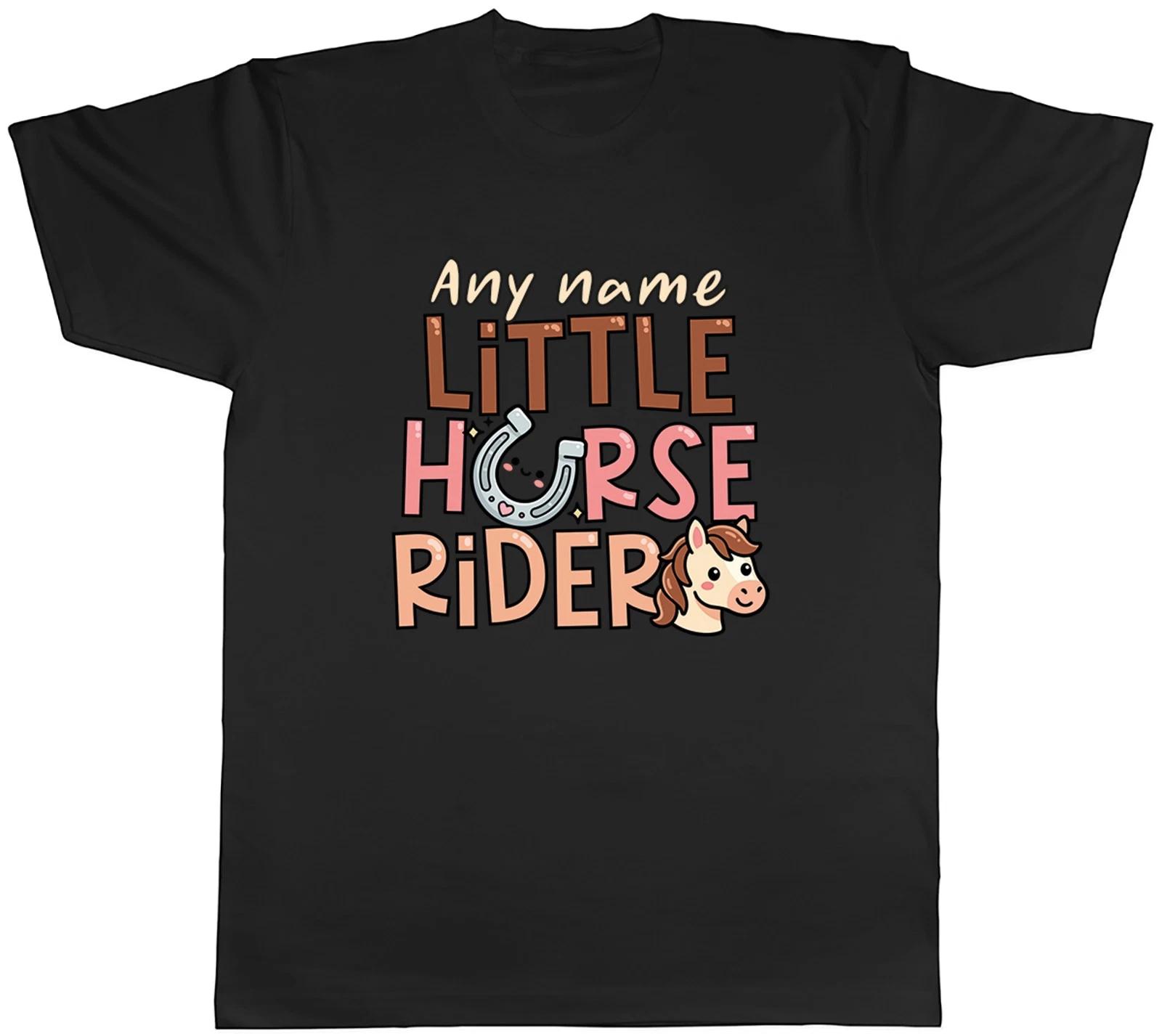 Personalised Any Name Little Horse Rider Mens T-Shirt Tee Gift Top M
