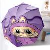 1pc Sturdy 8-Bone Auto Umbrella, LABUBU Umbrella, Digital Printed, Foldable Umbrella for On-the-Go Outdoor Use