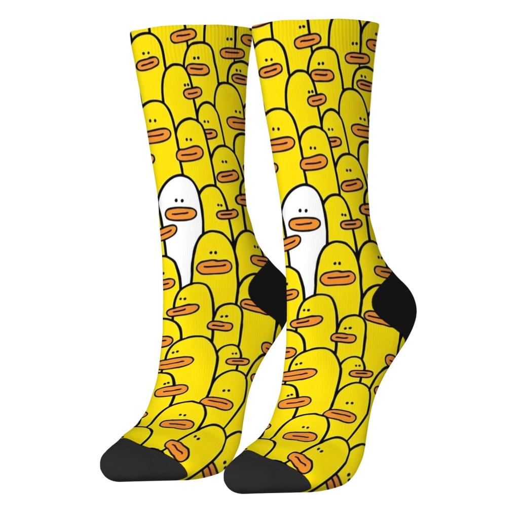 Unisex Happy Socks Cartoon Abstract Cute Duck Print Soft Comfort Socks Harajuku Hip Hop Trend Socks Accessories Novelty Fun Gift