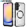 KEYSION Transparent Magnetic Case for Samsung A54 5G A34 A24 A14 4G Silicone+PC Shockproof Phone Back Cover for for Galaxy A04S