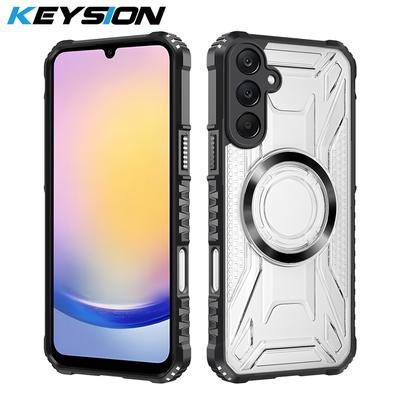 KEYSION Transparent Magnetic Case for Samsung A54 5G A34 A24 A14 4G Silicone+PC Shockproof Phone Back Cover for for Galaxy A04S